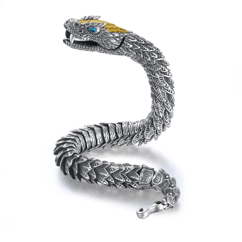 Handmade Retro Bracelet Men's High - end Sense Personality Medusa Rattlesnake Hip - hop Domineering Series Jewelry - DorfaX