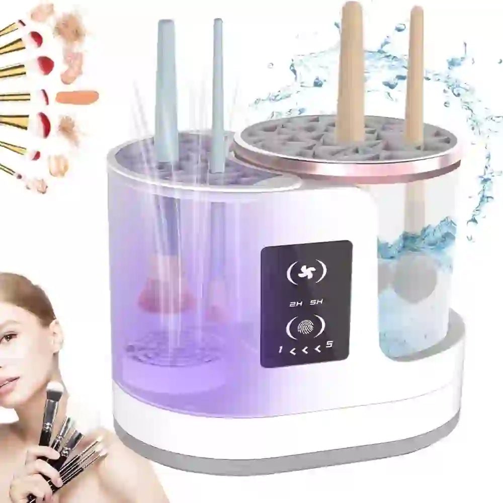 Electric 3 - in - 1 Makeup Brush Cleaner & Dryer Machine | Automatic Washing, Rinsing & Drying Tool | Portable USB Cosmetic Brushes Cleaner - DorfaX