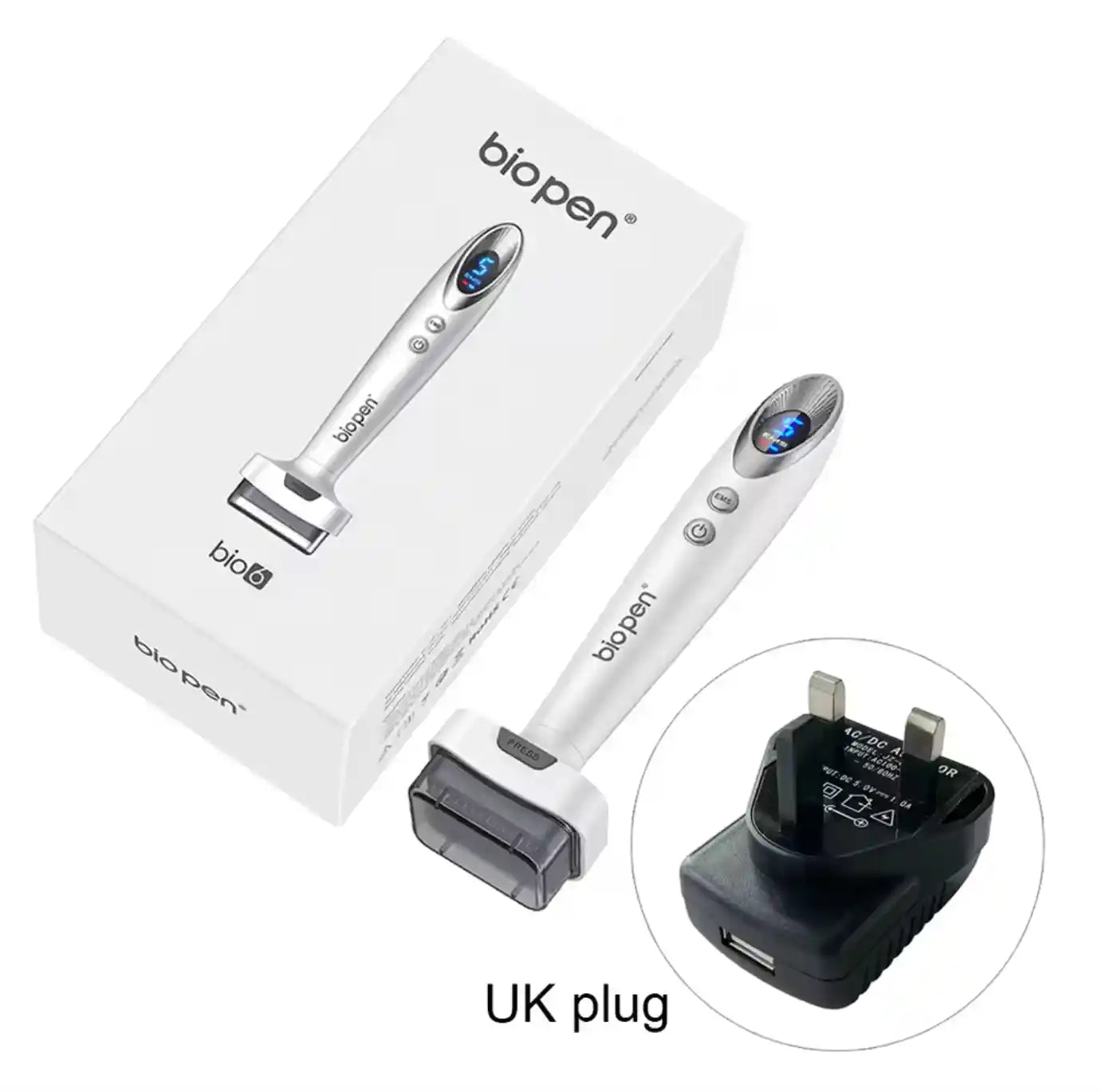 Electric Microneedling Derma Stamp Pen: 6 LED Light Therapy, EMS Microcurrent &amp; Vibration | 4 - in - 1 Skin Rejuvenation &amp; Hair Growth Device - DorfaX