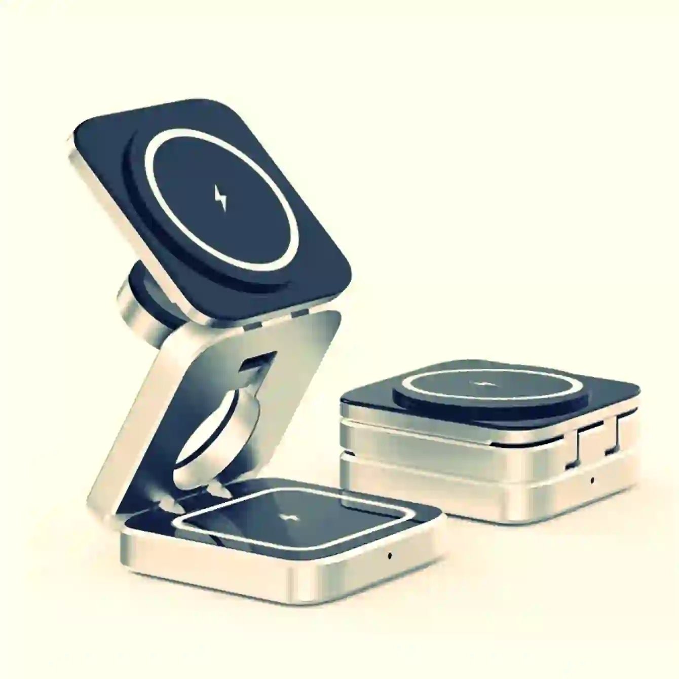 Foldable 3 - in - 1 Wireless Charging Station | Portable Travel Stand for Apple, SAMSUNG & Xiaomi (iPhone, iWatch, AirPods, & Galaxy S23) - DorfaX