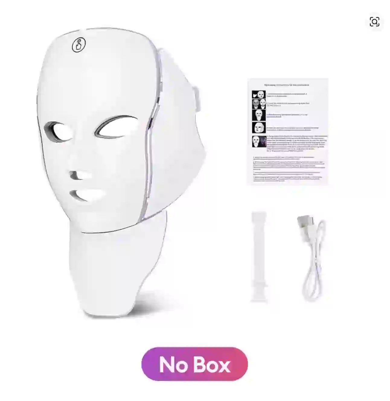 LED Facial Mask with 7 Colors Light Therapy | Wireless Neck Care Beauty Mask | Skin Rejuvenation Machine for Home Use - DorfaX