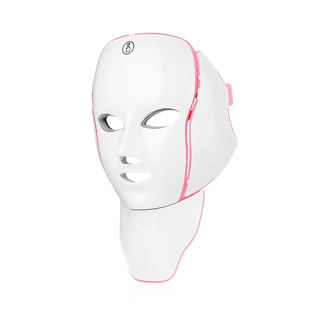 LED Facial Mask with 7 Colors Light Therapy | Wireless Neck Care Beauty Mask | Skin Rejuvenation Machine for Home Use - DorfaX