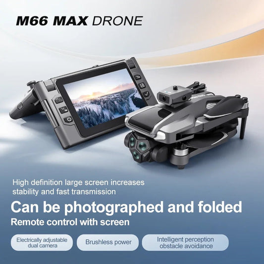 New M66 Dwi Drone 8K FPV With Camera Screen 5G Folding Remote Control Quadcopter Brushless Motor RC Aircraft with HD function - DorfaX