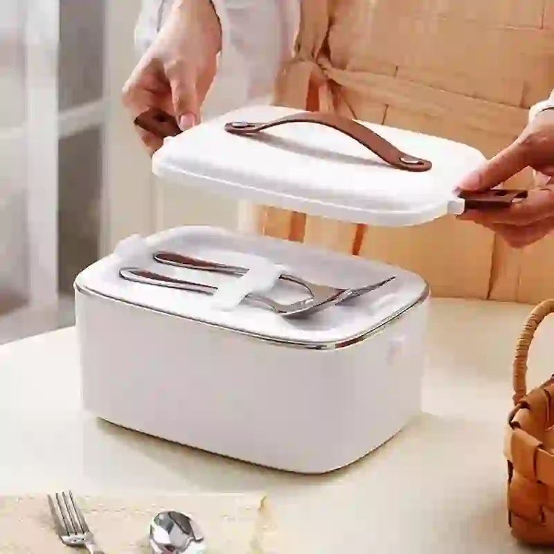 Portable Electric Lunch Box Food Warmer | 1.8L Large Capacity Liner for Home & Office | Even 360° Balanced Heating - DorfaX