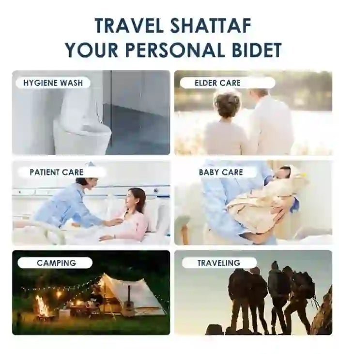 Portable Rechargeable Travel Bidet Shattaf | 2 - Speed Control, Handheld Personal Hygiene Sprayer - DorfaX
